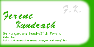 ferenc kundrath business card